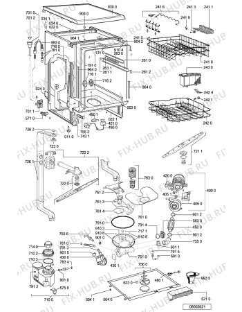 Схема №1 ADP 323 WH с изображением Модуль (плата) управления для электропосудомоечной машины Whirlpool 481221478674