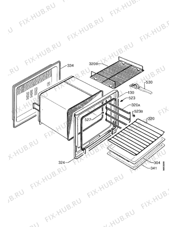 Взрыв-схема плиты (духовки) Zanussi ZBS773X - Схема узла Housing 001