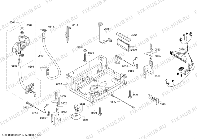 Схема №1 SMI46KS02E, SilencePlus с изображением Силовой модуль запрограммированный для посудомоечной машины Bosch 12017617