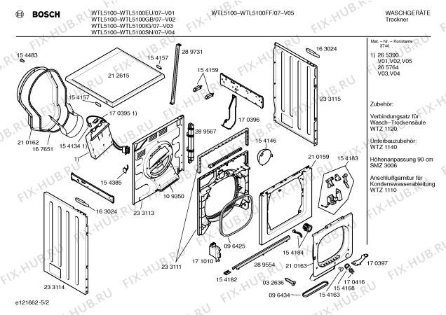 Схема №1 WTL5100FF WTL5100 с изображением Панель управления для сушилки Bosch 00353874