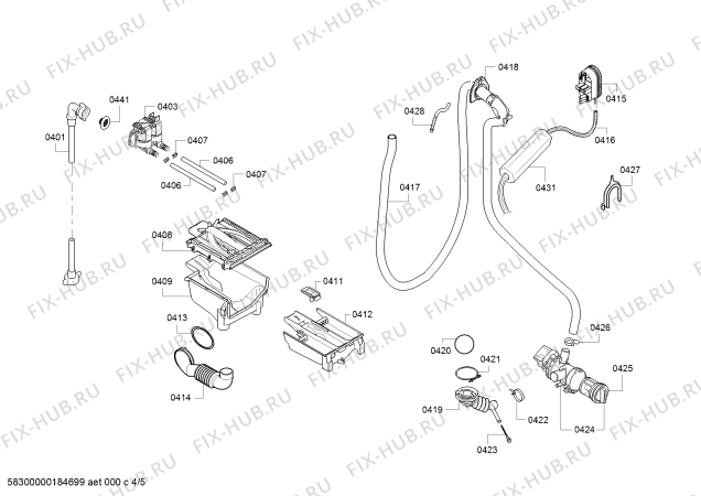 Взрыв-схема стиральной машины Bosch WAK24260ID Maxx - Схема узла 04