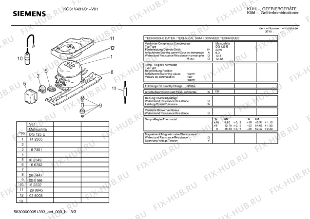 Взрыв-схема холодильника Siemens KG31V491 - Схема узла 03