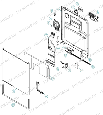 Взрыв-схема посудомоечной машины Gorenje VA6611TTUU-A01 XL NL   -VA6611TTUU-A01 (900001413, DW70.4) - Схема узла 05