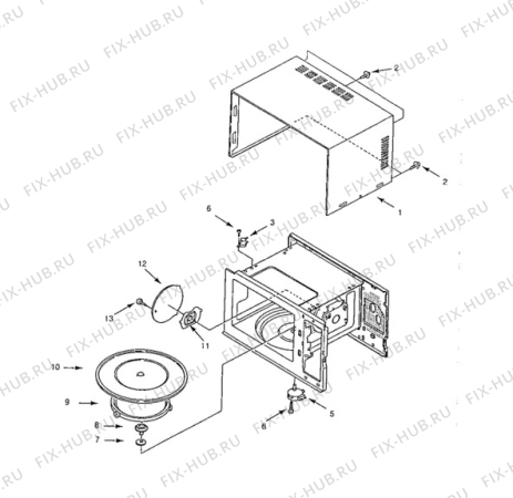 Взрыв-схема микроволновой печи Therma MW2301 - Схема узла Oven body