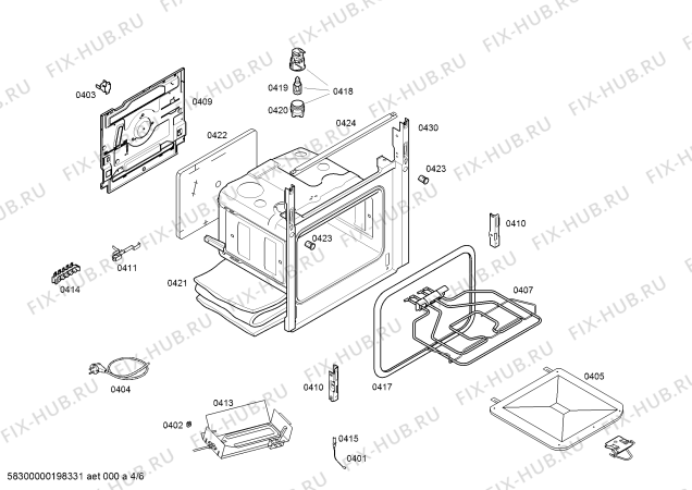 Взрыв-схема плиты (духовки) Bosch HGA345255Q - Схема узла 04