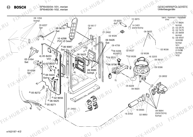 Взрыв-схема посудомоечной машины Bosch SPI6460 - Схема узла 02