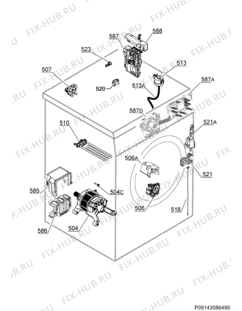 Взрыв-схема стиральной машины Electrolux EWF1286GDW2 - Схема узла Electrical equipment 268