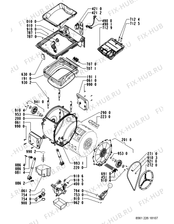 Схема №1 AWT 2260/1 с изображением Обшивка для стиральной машины Whirlpool 481245214018