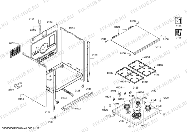 Схема №2 HM745516N с изображением Столешница для электропечи Siemens 00248819