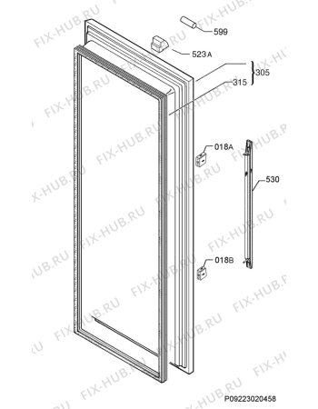 Взрыв-схема холодильника Aeg AGE7221VNM - Схема узла Door 003