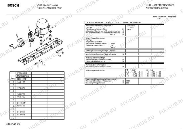 Взрыв-схема холодильника Bosch GSE22421 - Схема узла 03