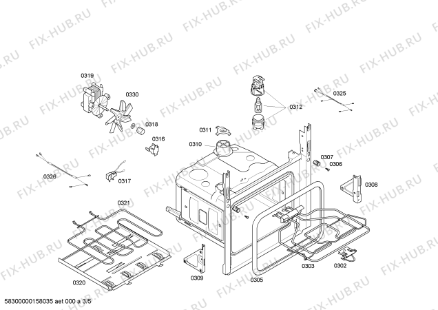 Схема плиты (духовки) Siemens HB23AS540 H.SE.NP.L2D.IN.GLASS.S4/.X.E0_C/// - Схема узла 03 Взрыв-схема плиты (духовки) Siemens HB23AS540 H.SE.NP.L2D.IN.GLASS.S4/.X.E0_C/// - Схема узла 03