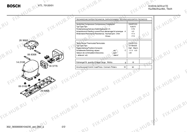 Схема №1 KTL70120 с изображением Дверь для холодильника Bosch 00242162