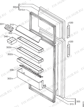 Взрыв-схема холодильника Zanussi ZFD29/8LR - Схема узла Door 003