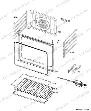 Взрыв-схема плиты (духовки) Zanussi OPZB4232X - Схема узла Oven