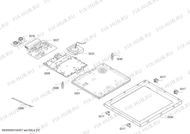 Взрыв-схема плиты (духовки) Bosch PIM611T16E Multiplex - Схема узла 02