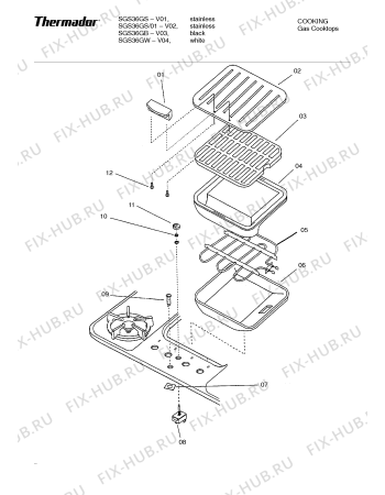 Схема №1 SGS36GW с изображением Варочная панель для электропечи Bosch 00142445