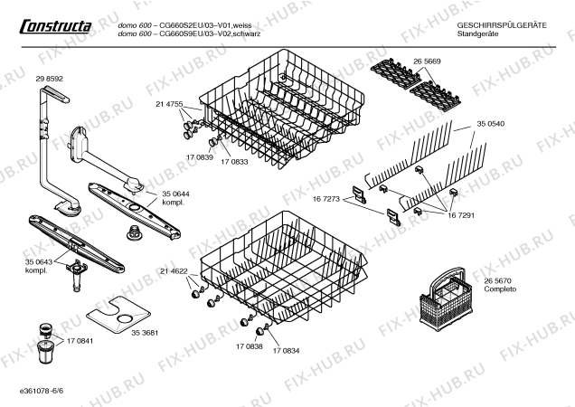 Схема №1 CG660S9EU domo 600 с изображением Кнопка для электропосудомоечной машины Bosch 00171443