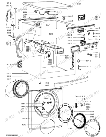 Схема №1 PFL/C 61200 с изображением Модуль (плата) для стиралки Whirlpool 481010442834