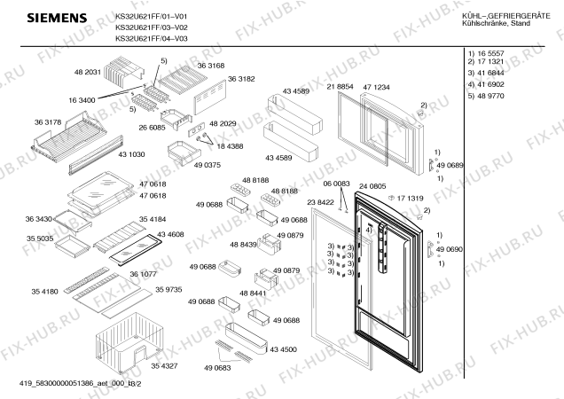 Схема №1 KS30U621SA с изображением Контейнер для холодильника Siemens 00490879