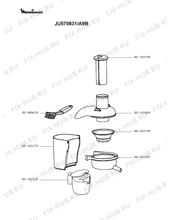 Схема №2 JU575859/A9B с изображением Уплотнительная резина для соковыжималки Moulinex SS-192797