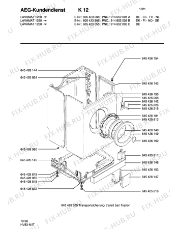 Взрыв-схема стиральной машины Aeg LAV1260 - Схема узла Housing 001