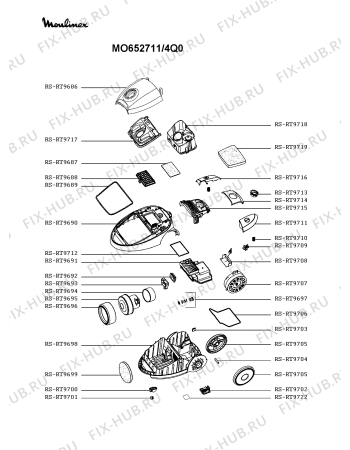 Схема №1 RO362301/4Q0 с изображением Двигатель (мотор) для мини-пылесоса Rowenta RS-RT9695