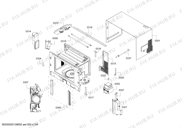 Схема №2 3WG459XD с изображением Силовой модуль для плиты (духовки) Bosch 00656625