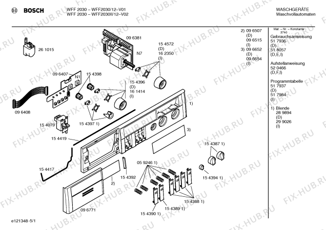 Схема №2 WFF2030II WFF2030 с изображением Панель управления для стиральной машины Bosch 00299026