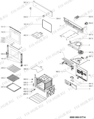 Схема №1 AKL905WH1 (F091020) с изображением Наставление для плиты (духовки) Indesit C00356850