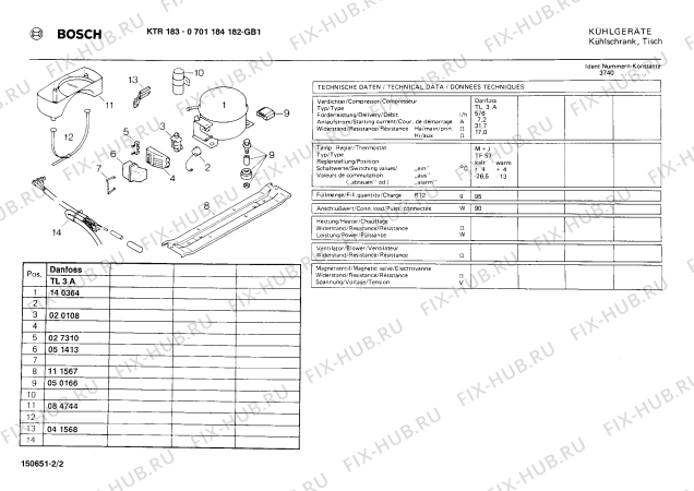 Взрыв-схема холодильника Bosch 0701184182 KTR183 - Схема узла 02