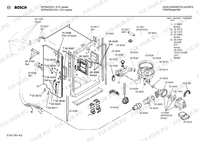 Взрыв-схема посудомоечной машины Bosch SPI6432CH - Схема узла 02