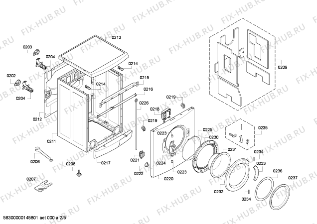Взрыв-схема стиральной машины Bosch WAE284DE Bosch Maxx 7 Edition 20 - Схема узла 02