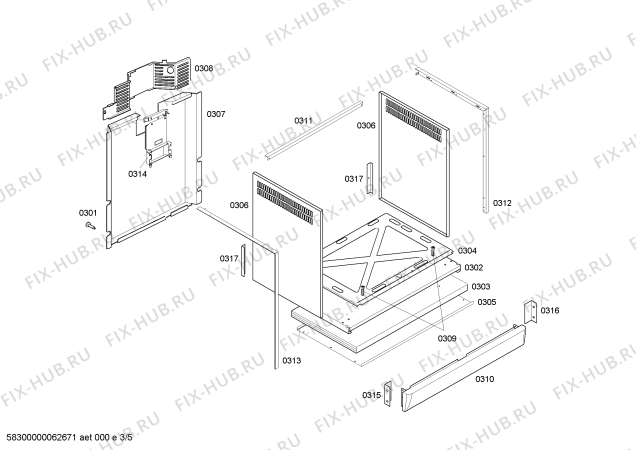 Схема №1 FEF14F31EH с изображением Декоративная рамка для духового шкафа Bosch 00439638