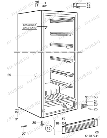 Взрыв-схема холодильника Electrolux EU8299C - Схема узла C10 Cabinet