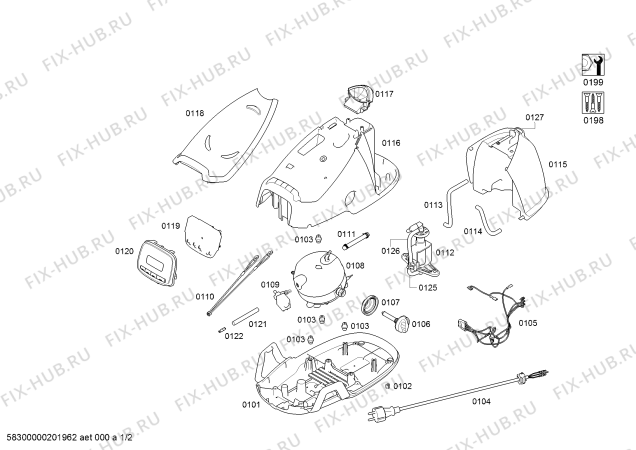 Схема №1 TDS6010GB с изображением Корпус для электропарогенератора Bosch 11028680