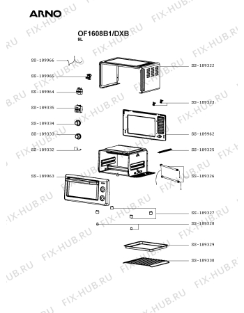 Схема №1 OX160850/DXA с изображением Противень (решетка) для духового шкафа Seb SS-189329