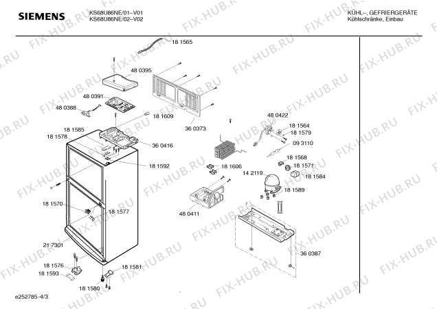 Схема №1 KS68U86NE с изображением Дверь для холодильника Siemens 00236331