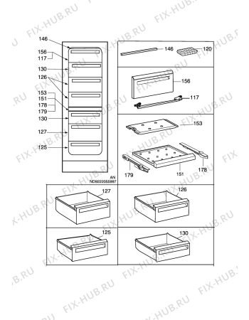 Взрыв-схема холодильника Electrolux EUC3006 - Схема узла C10 Interior