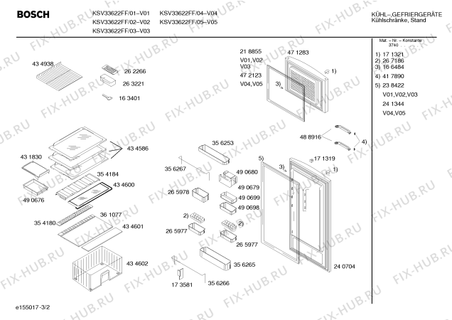 Взрыв-схема холодильника Bosch KSV33622FF - Схема узла 02