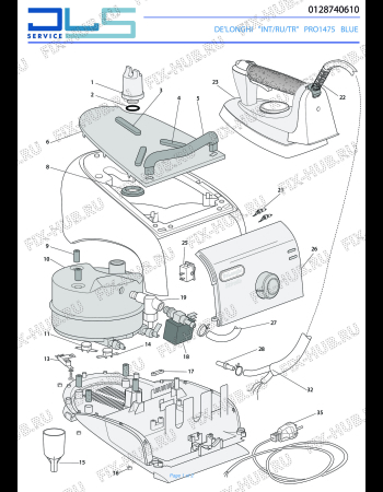 Схема №1 STIRELLA PRO1475 с изображением Уплотнитель для электроутюга DELONGHI 5312816691