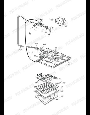 Взрыв-схема плиты (духовки) DELONGHI SGGK 554 - Схема узла 4
