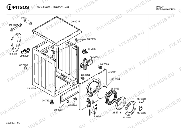 Взрыв-схема стиральной машины Pitsos LI4600 VARIO LI4600 - Схема узла 02