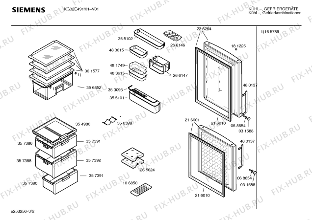 Схема №2 KG32E490 с изображением Плата для холодильной камеры Siemens 00361577