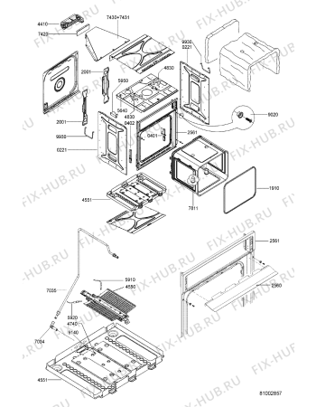 Взрыв-схема плиты (духовки) Whirlpool AKG 644/NB/02 - Схема узла