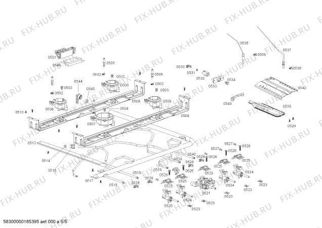 Схема №2 HSG44I22SC COCINA BOSCH PRO6400 INOX L60 220V/50-60Hz с изображением Форсунка горелки для электропечи Bosch 00626087