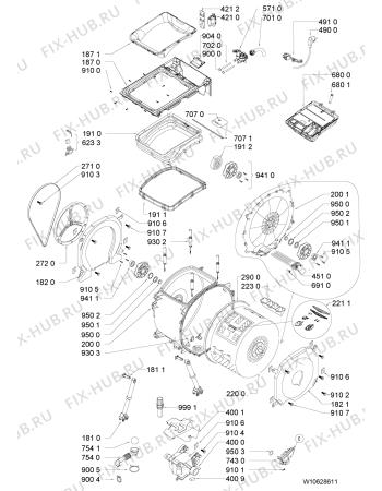 Взрыв-схема стиральной машины Bosch WOT24455BY - Схема узла