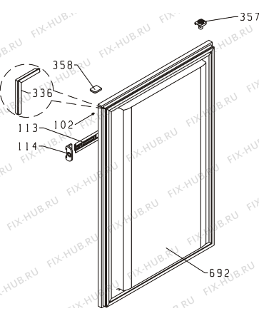 Схема №1 PVS4088/P01(357662, ZODI1126) с изображением Дверь для холодильника Gorenje 639833