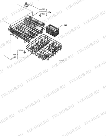 Взрыв-схема посудомоечной машины Zanussi ID4104B - Схема узла Baskets, tubes 061