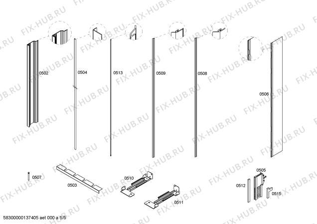 Схема №1 RC462700 с изображением Монтажный набор для холодильной камеры Bosch 00673243